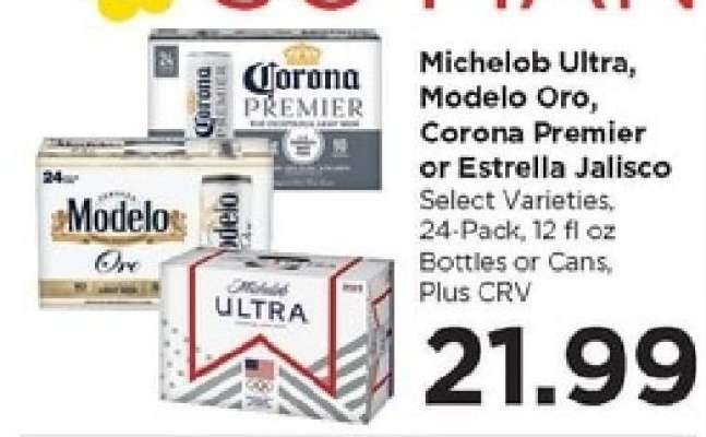Michelob Ultra, Modelo Oro, Corona Premier or Estrella Jalisco