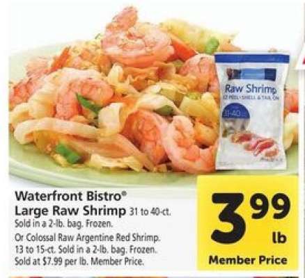 Waterfront Bistro Large Raw Shrimp