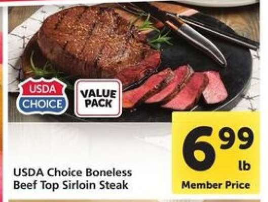 USDA Choice Boneless Beef Top Sirloin Steak