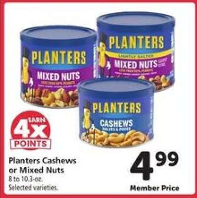Planters Cashews or Mixed Nuts