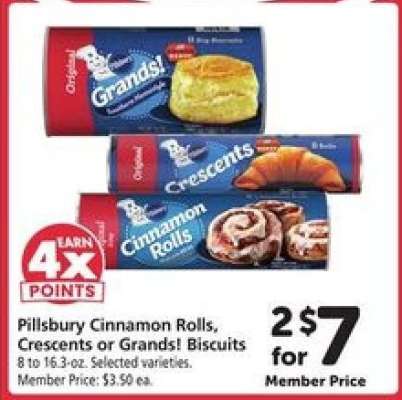 Pillsbury Cinnamon Rolls, Crescents or Grands! Biscuits
