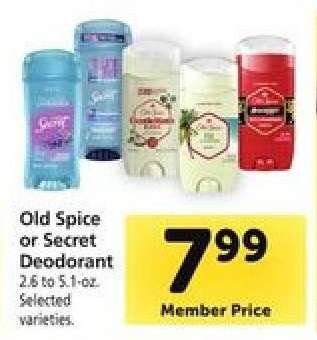 Old Spice or Secret Deodorant