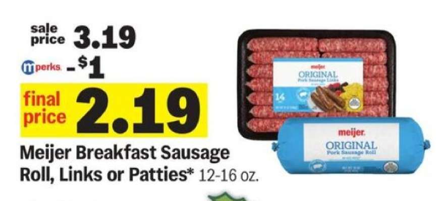 Meijer Breakfast Sausage Roll, Links or Patties