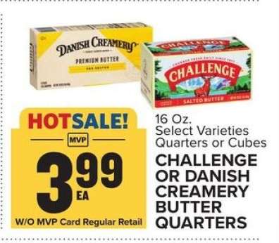 Challenge or Danish Creamery Butter Quarters