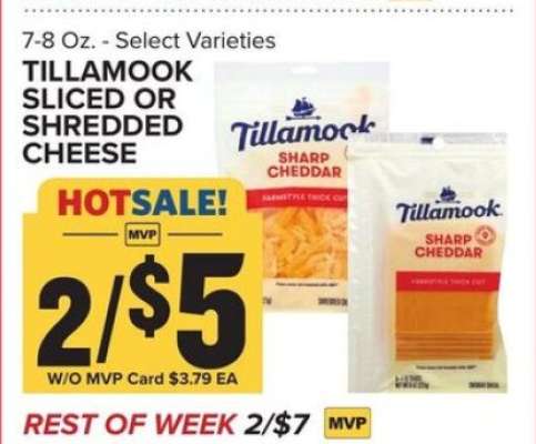 Tillamook Sliced or Shredded Cheese