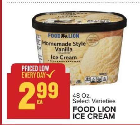 Food Lion Ice Cream