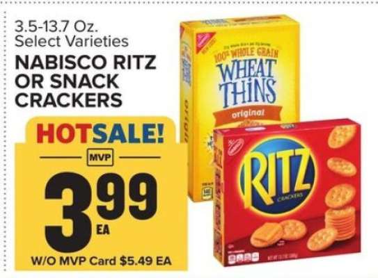 Nabisco Ritz or Snack Crackers