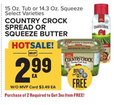 Country Crock Spread or Squeeze Butter
