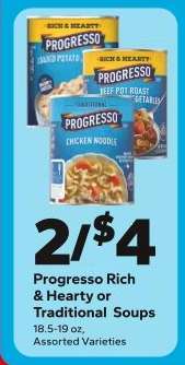 Progresso Rich & Hearty or Traditional Soups