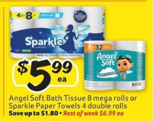 Angel Soft Bath Tissue or Sparkle Paper Towels