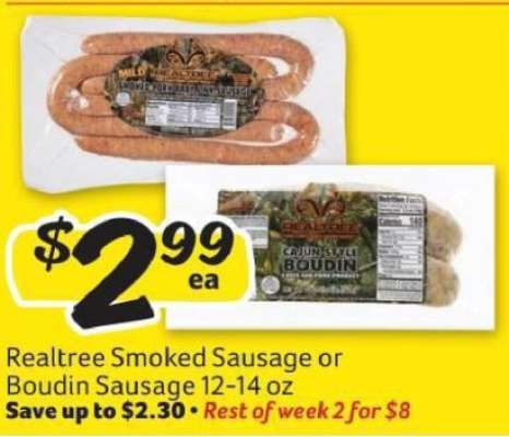 Realtree Smoked Sausage or Boudin Sausage