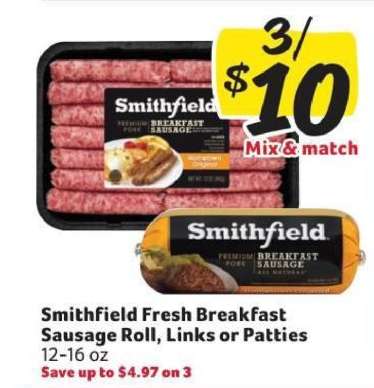 Smithfield Fresh Breakfast Sausage Roll, Links or Patties
