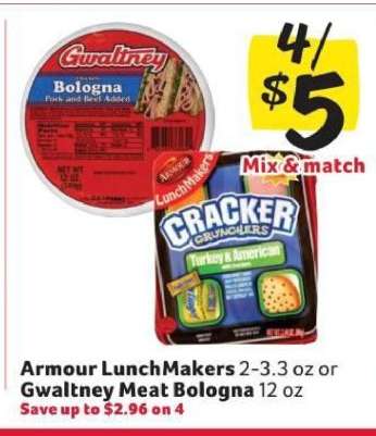 Armour LunchMakers or Gwaltney Meat Bologna