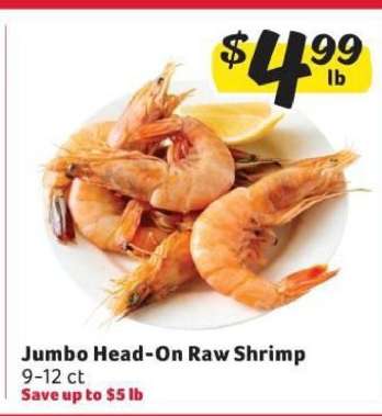 Jumbo Head-On Raw Shrimp