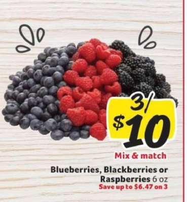 Blueberries, Blackberries or Raspberries