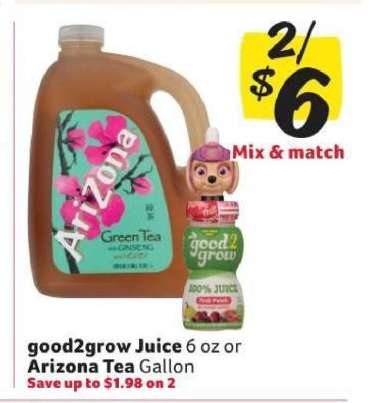 good2grow Juice or Arizona Tea