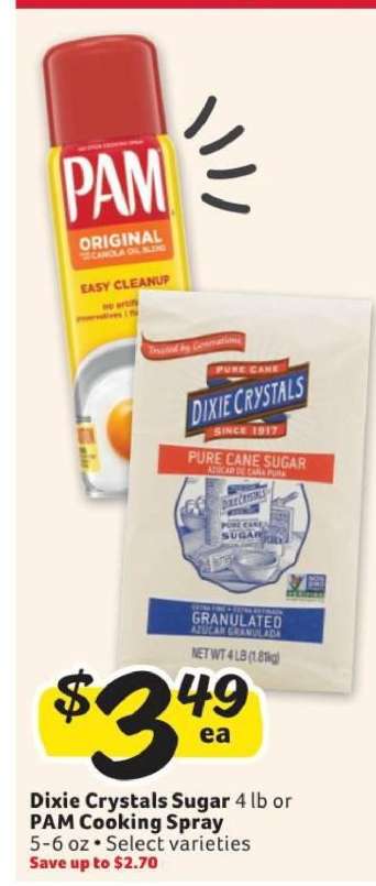 Dixie Crystals Sugar or PAM Cooking Spray