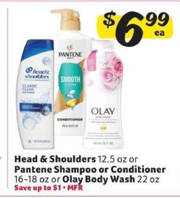 Head & Shoulders, Pantene Shampoo or Conditioner, Olay Body Wash