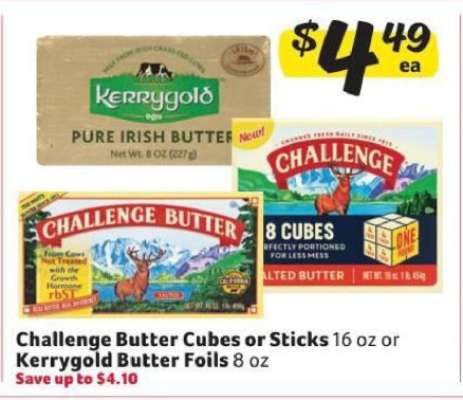 Challenge Butter Cubes or Sticks or Kerrygold Butter Foils