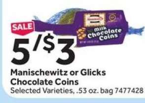 Manischewitz or Glicks Chocolate Coins