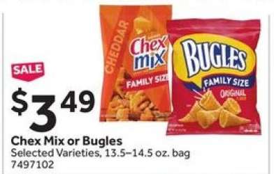 Chex Mix or Bugles