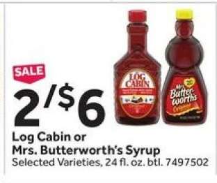 Log Cabin or Mrs. Butterworth's Syrup