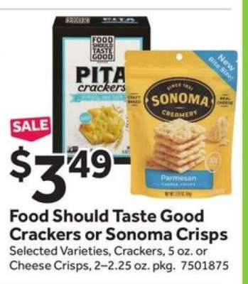 Food Should Taste Good Crackers or Sonoma Crisps