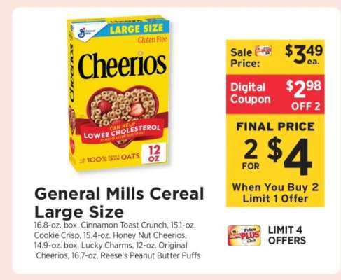 General Mills Cereal Large Size