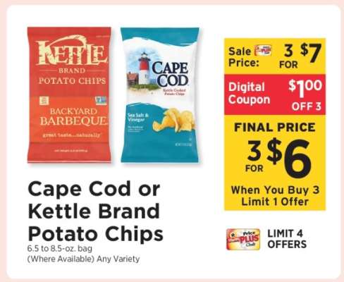 Cape Cod or Kettle Brand Potato Chips