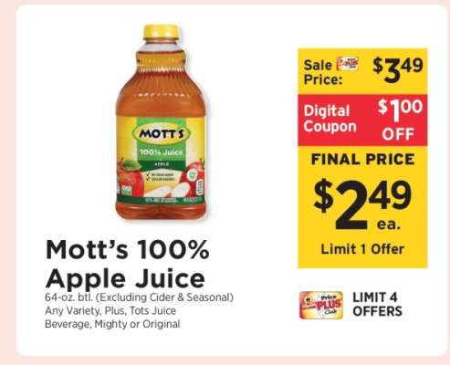 Mott's 100% Apple Juice
