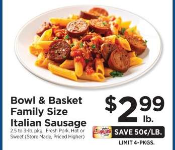Bowl & Basket Family Size Italian Sausage