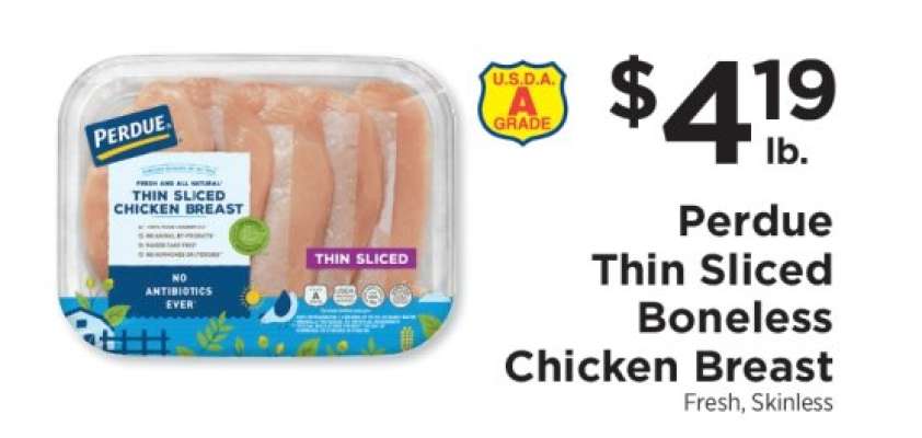 Perdue Thin Sliced Boneless Chicken Breast