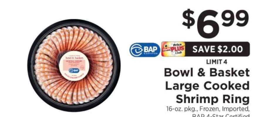 Bowl & Basket Large Cooked Shrimp Ring