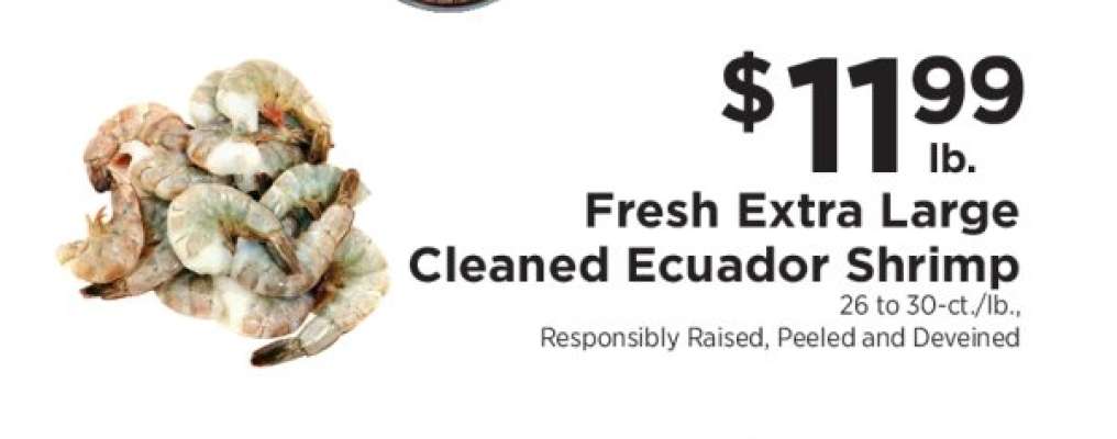 Fresh Extra Large Cleaned Ecuador Shrimp