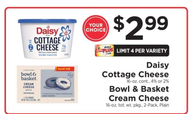 Daisy Cottage Cheese / Bowl & Basket Cream Cheese