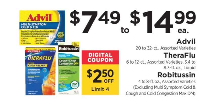 Advil, TheraFlu, Robitussin