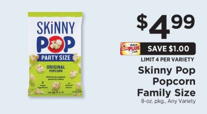 Skinny Pop Popcorn Family Size