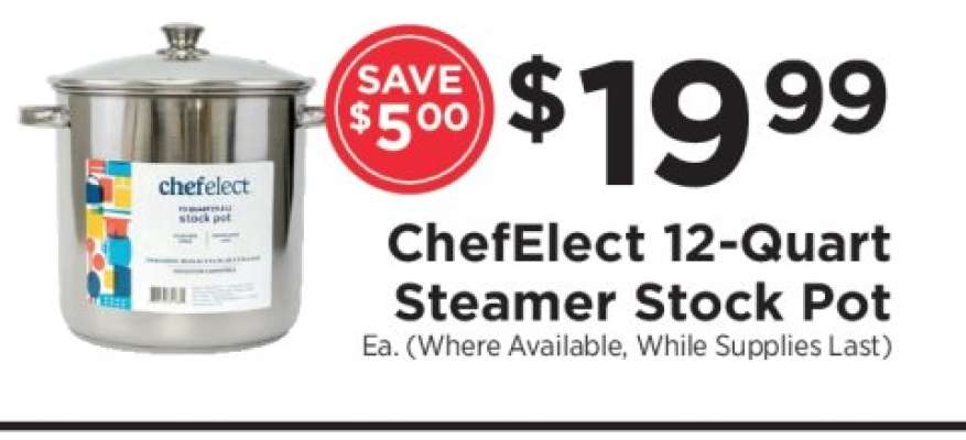 ChefElect 12-Quart Steamer Stock Pot