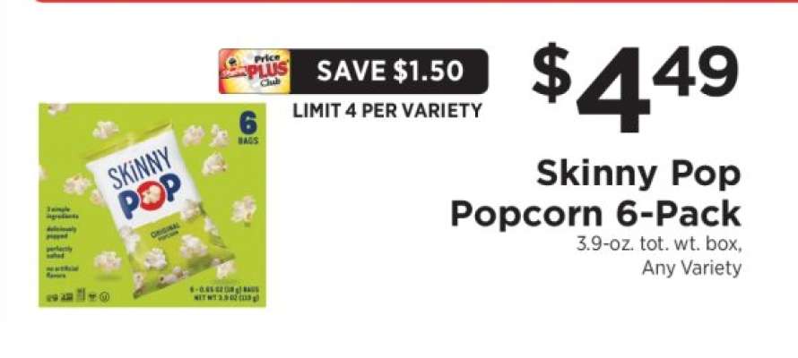 Skinny Pop Popcorn 6-Pack