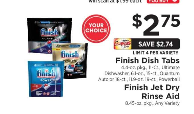 Finish Dish Tabs / Finish Jet Dry Rinse Aid