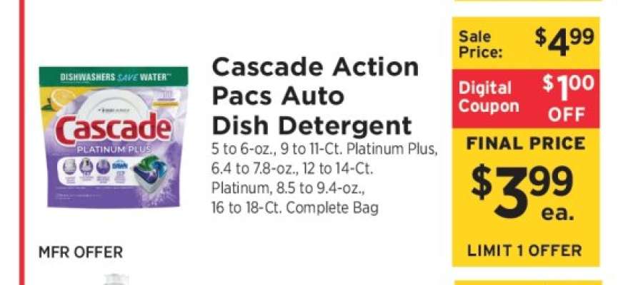 Cascade Action Pacs Auto Dish Detergent