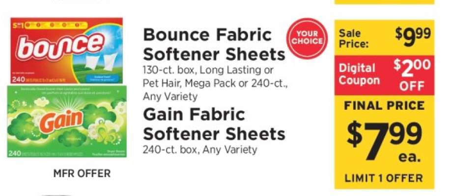 Bounce & Gain Fabric Softener Sheets