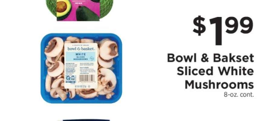 Bowl & Basket Sliced White Mushrooms