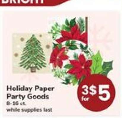 Holiday Paper Party Goods