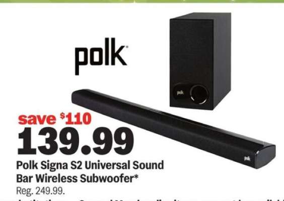 Polk Signa S2 Universal Sound Bar Wireless Subwoofer*