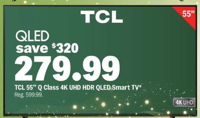 TCL 55'' Q Class 4K UHD HDR QLED Smart TV