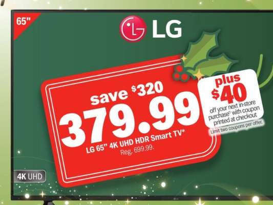 LG 65" 4K UHD HDR Smart TV*