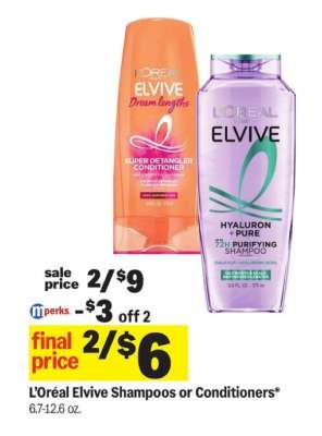 L'Oreal Elvive Shampoos or Conditioners*