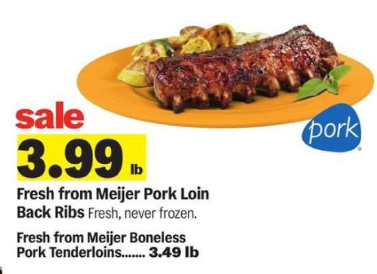 Fresh from Meijer Pork Loin Back Ribs