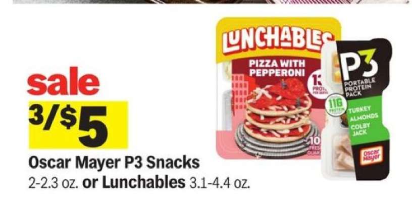 Oscar Mayer P3 Snacks or Lunchables